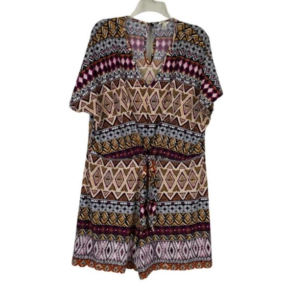 Cato multicolor romper keyhole back V-neck Y2K size XL - Picture 1 of 15